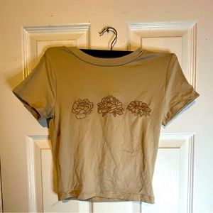 Tan floral shirt